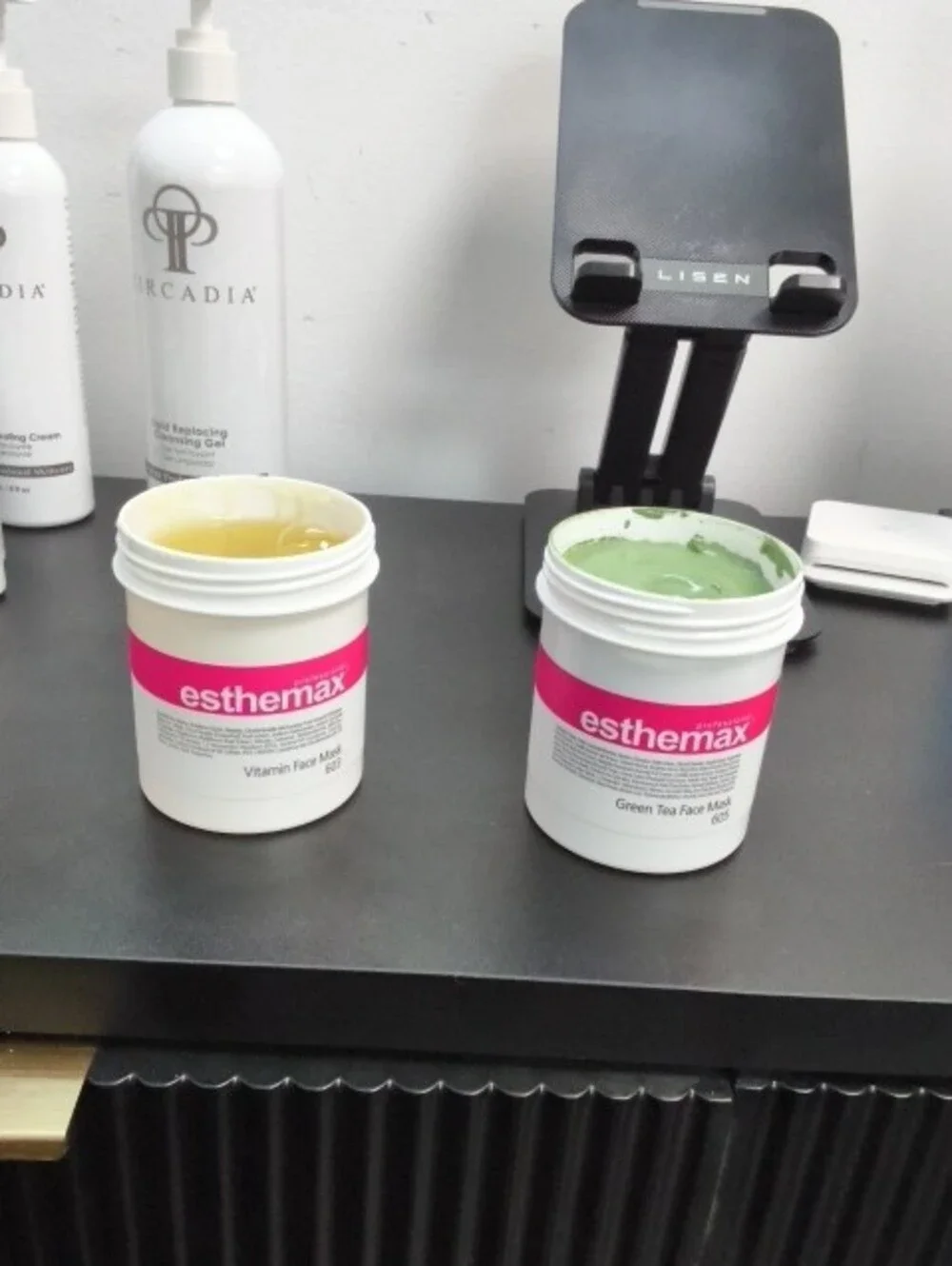 Esthemax Pink & White Face Mask Jar - Esthemax Green Tea & Vitamin Masks